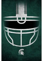 Michigan State Spartans Ghost Helmet 17x26 Sign - Green