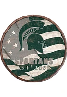 Michigan State Spartans Flag 24 Inch Barrel Top Sign - Green