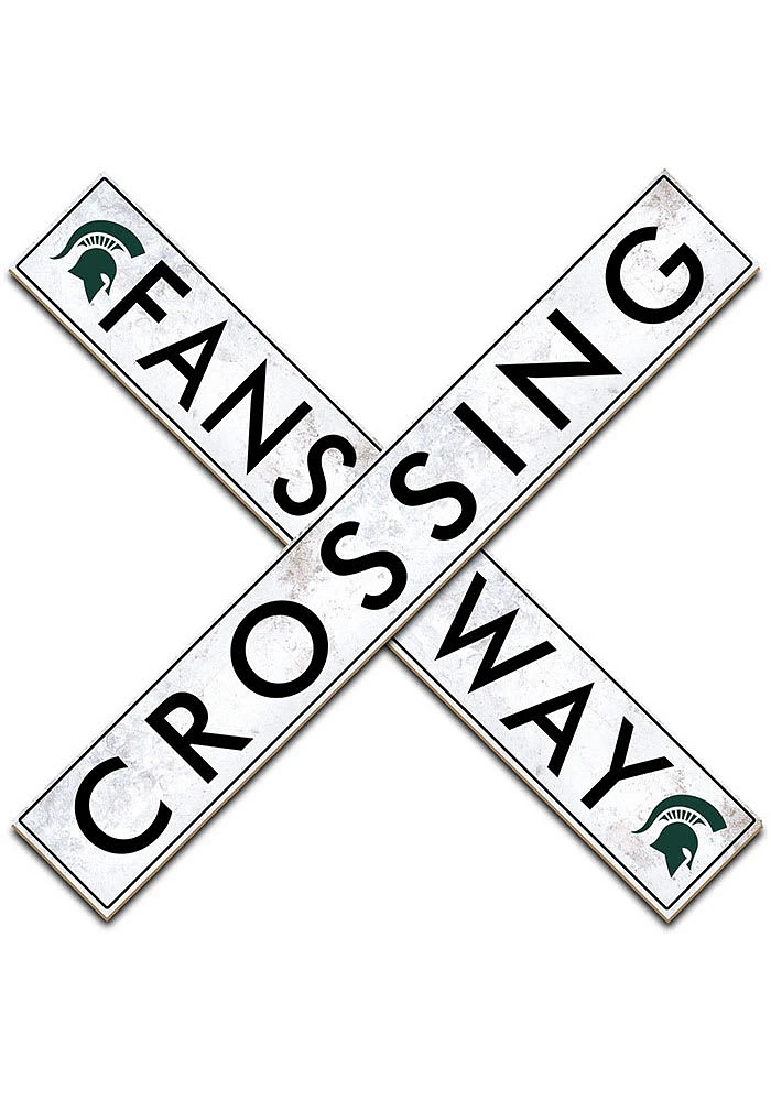 Michigan State Spartans 48 Inch Fans Way Crossing Wall Art - Green