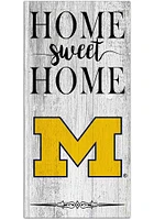 Michigan Wolverines Home Sweet Home Whitewashed Sign - Blue