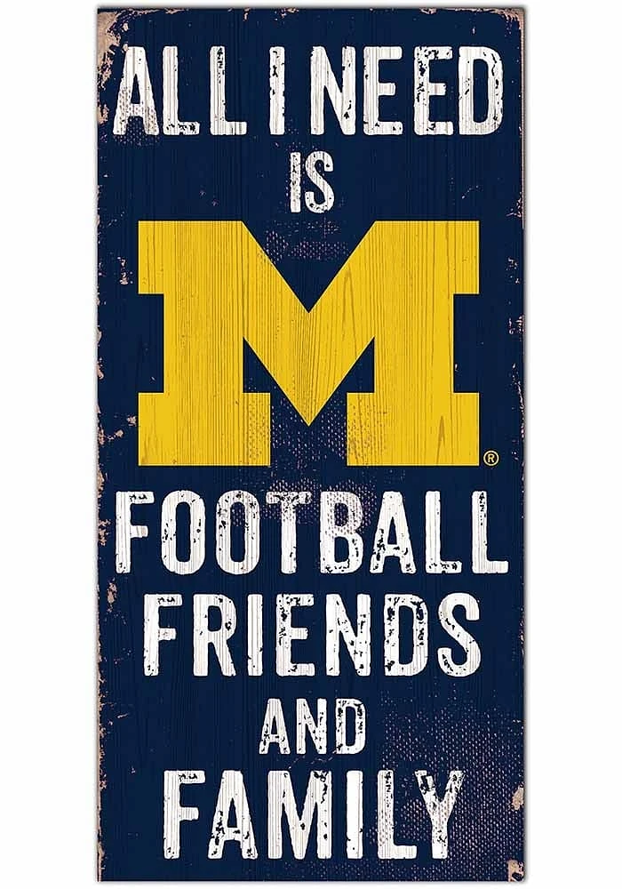 Michigan Wolverines Football Friends and Family Sign - Blue