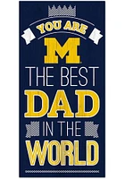 Michigan Wolverines Best Dad in the World Sign - Blue