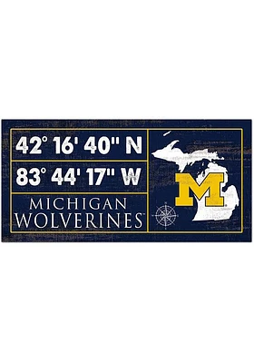 Michigan Wolverines Horizontal Coordinate Sign - Blue