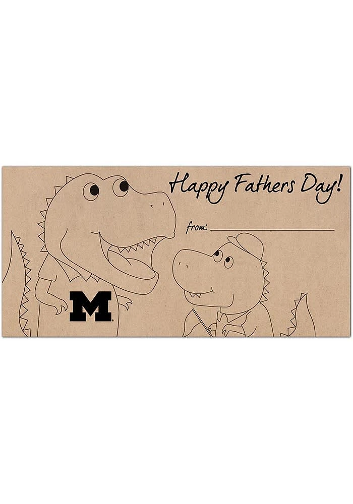 Michigan Wolverines Fathers Day Coloring Sign - Blue