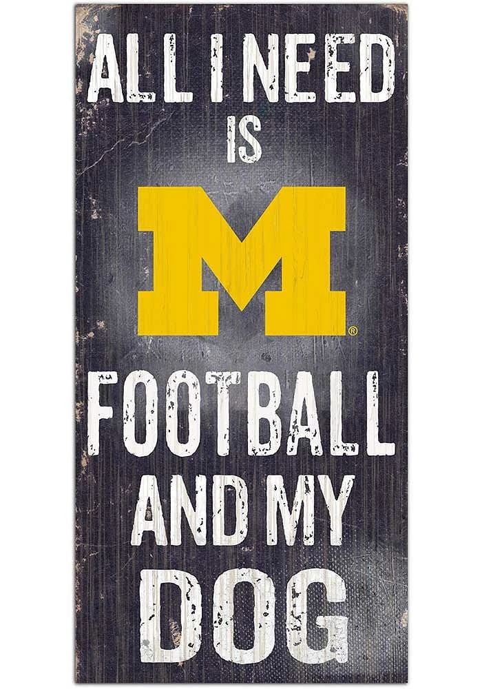 Michigan Wolverines Football and My Dog Sign - Blue