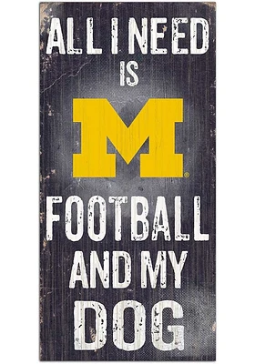 Michigan Wolverines Football and My Dog Sign - Blue
