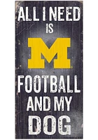 Michigan Wolverines Football and My Dog Sign - Blue