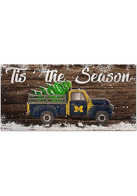 Michigan Wolverines Tis the Season 6x12 Sign - Blue