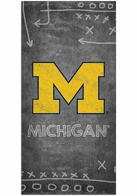 Michigan Wolverines Chalk Playbook Sign - Blue