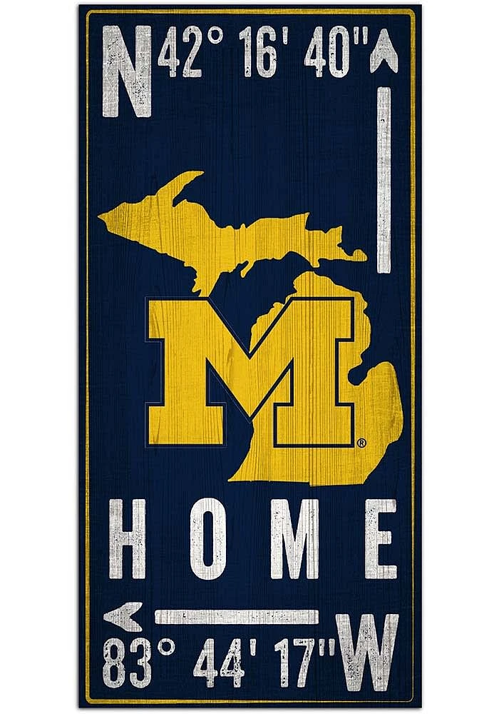 Michigan Wolverines Coordinate Sign - Blue