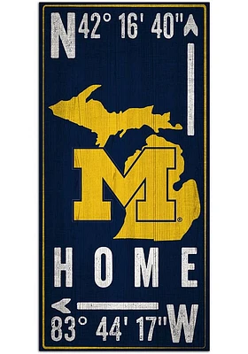Michigan Wolverines Coordinate Sign - Blue