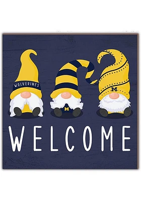 Michigan Wolverines Welcome Gnomes Sign - Blue