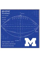Michigan Wolverines Ball Blueprint Sign - Blue