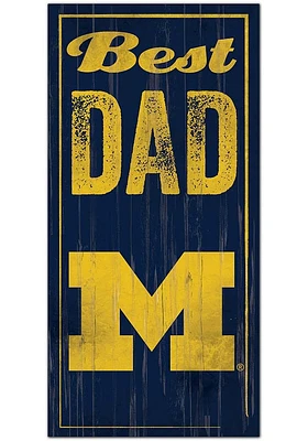 Michigan Wolverines Best Dad Sign - Blue