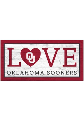 Oklahoma Sooners 6X12 Love Sign - Red