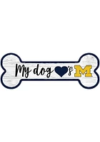 Michigan Wolverines Dog Bone 6x12 Sign - Blue