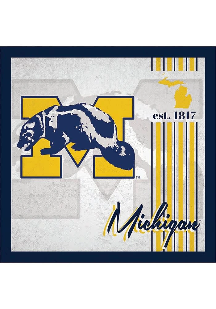 Michigan Wolverines Album Sign - Blue
