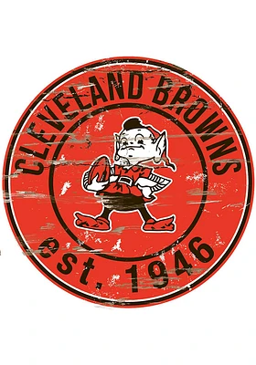 Brownie Cleveland Browns Established Date Circle 24 Inch Sign - Orange