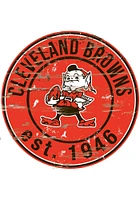 Brownie Cleveland Browns Established Date Circle 24 Inch Sign - Orange