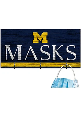 Michigan Wolverines Team Color Mask Holder Sign - Blue