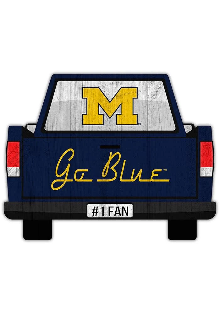 Michigan Wolverines Truck Back Cutout Sign - Blue