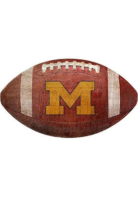 Michigan Wolverines Baseball Shaped Sign - Blue