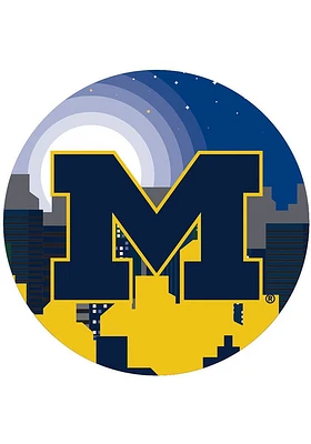 Michigan Wolverines Landscape Circle Sign - Blue