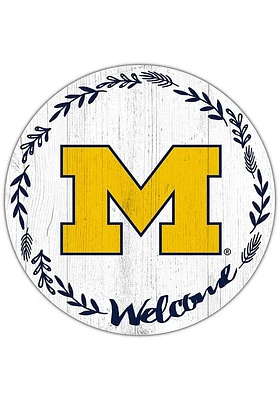 Michigan Wolverines Welcome Circle Sign - Blue