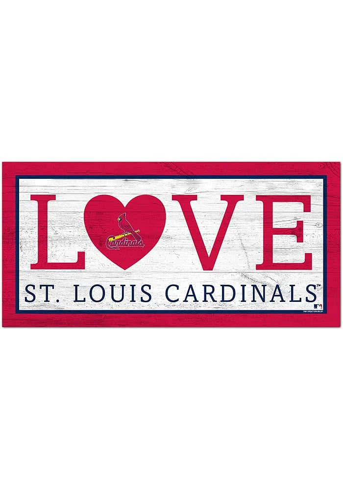 St Louis Cardinals 6X12 Love Sign - Red
