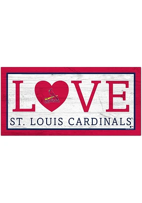 St Louis Cardinals 6X12 Love Sign - Red