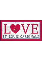 St Louis Cardinals 6X12 Love Sign - Red