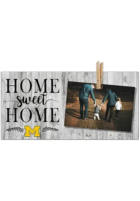 Michigan Wolverines Home Sweet Home Clothespin Picture Frame - Blue