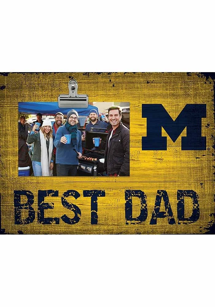 Michigan Wolverines Best Dad Clip Picture Frame - Blue