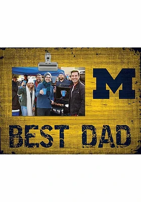 Michigan Wolverines Best Dad Clip Picture Frame - Blue