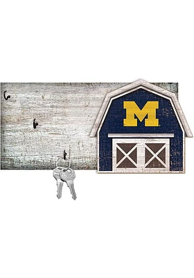 Michigan Wolverines Team Barn Key Holder Sign - Blue