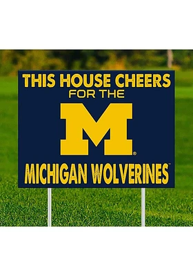 Michigan Wolverines This House Cheers For Yard Sign - Blue
