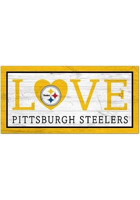 Pittsburgh Steelers 6X12 Love Sign - Black