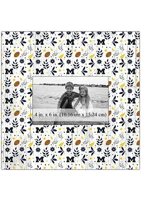 Michigan Wolverines Floral Pattern Picture Frame - Blue