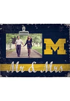Michigan Wolverines Mr and Mrs Clip Picture Frame - Blue