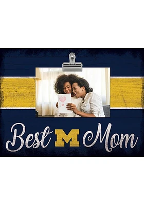 Michigan Wolverines Best Mom Clip Picture Frame - Blue