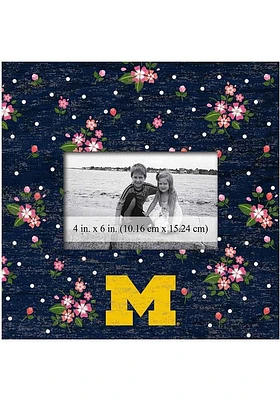 Michigan Wolverines Floral Picture Frame - Blue