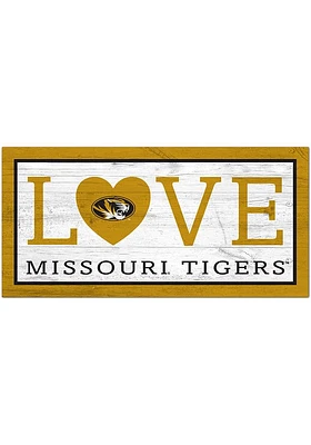 Missouri Tigers 6X12 Love Sign - Gold