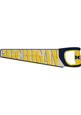 Michigan Wolverines Wood Handsaw Sign - Blue