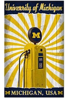 Michigan Wolverines Retro Pump Location Sign - Blue