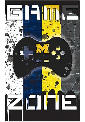 Michigan Wolverines Grunge Game Zone Sign - Blue