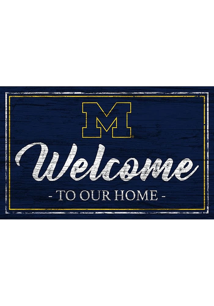 Michigan Wolverines Team Welcome 11x19 Sign - Blue