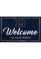Michigan Wolverines Team Welcome 11x19 Sign - Blue