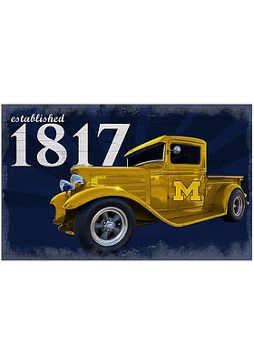Michigan Wolverines Established Truck Sign - Blue