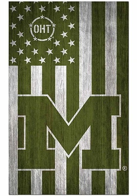 Michigan Wolverines 11x19 OHT Military Flag Sign - Blue