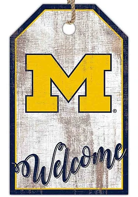 Michigan Wolverines Welcome Team Tag Sign - Blue